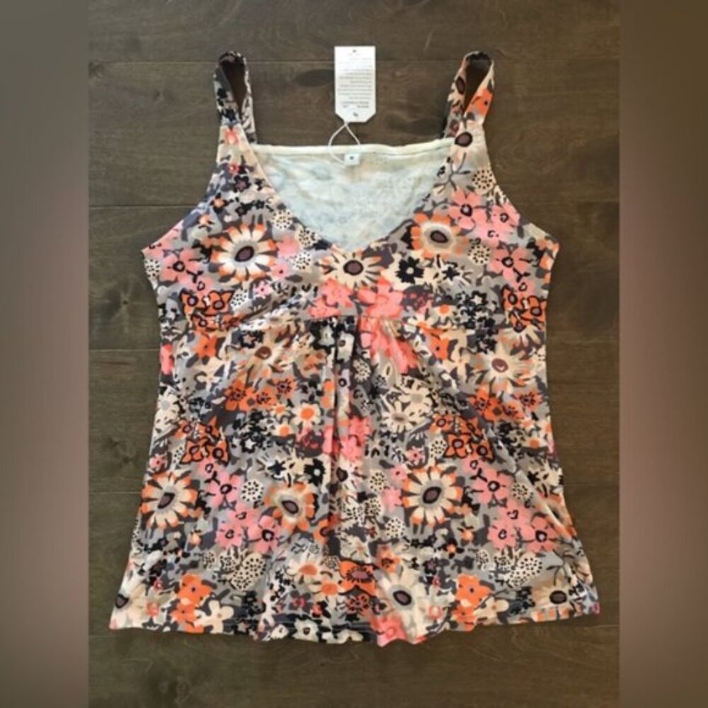Fashion Says Me Too Women's Flowing Floral Print Tank Top, Size Medium